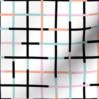 Check please little minimal style checkered geometric modern minimal design grid summer girls pink peach