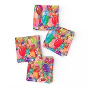 small scattered summer multicolor yummy balloons teal PSMGE