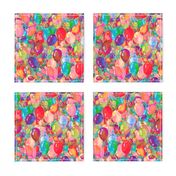 small scattered summer multicolor yummy balloons teal PSMGE