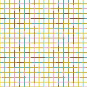 Check please little checkered geometric modern minimal design grid summer girls ochre pink blue SMALL