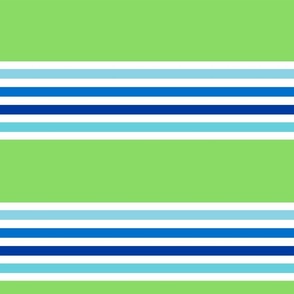 Beach Stripes in Bright Green