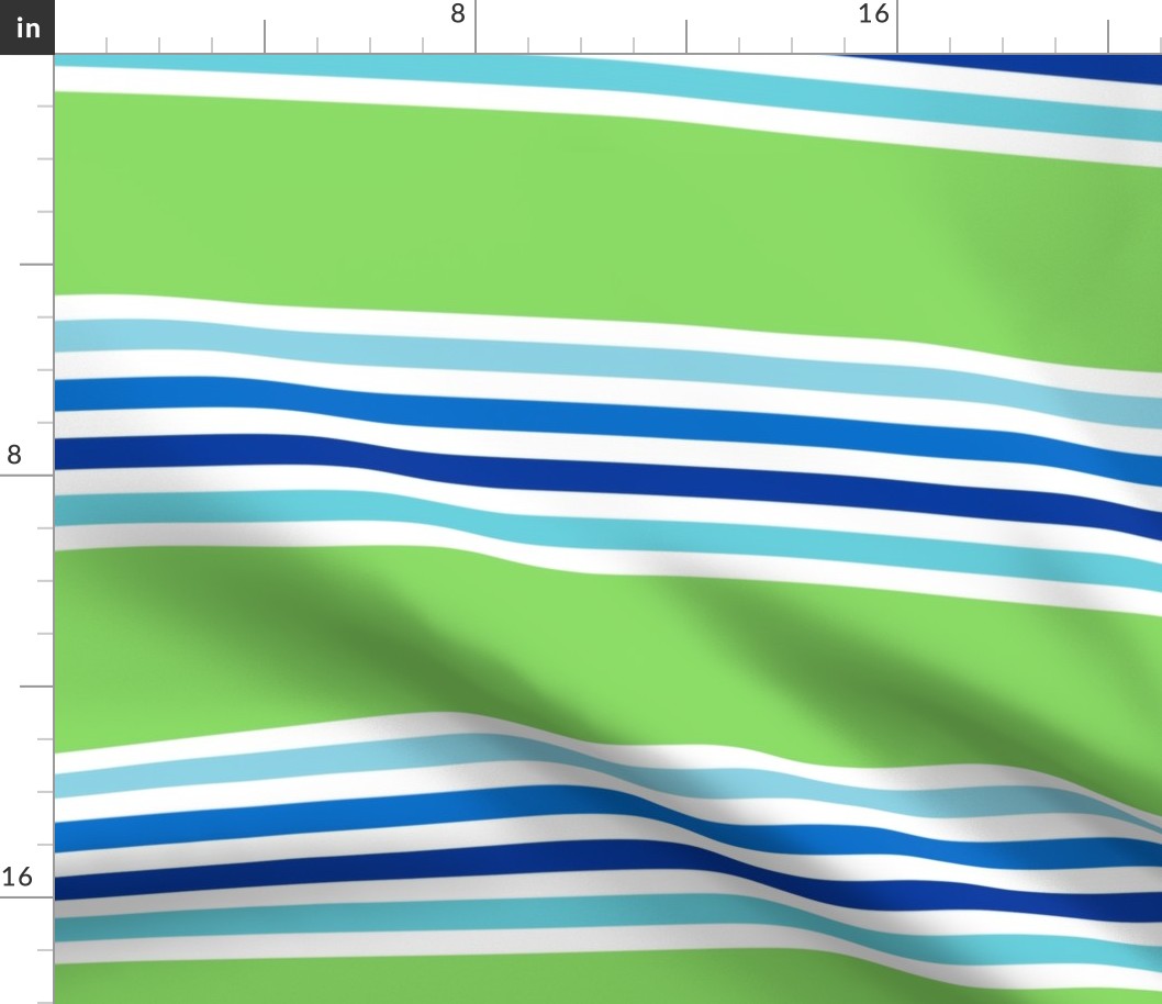 Beach Stripes in Bright Green