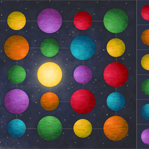 ★ BLAST OFF ! ★ Space Playmat – Planets Giant Game Cut-and-Sew (one yard)