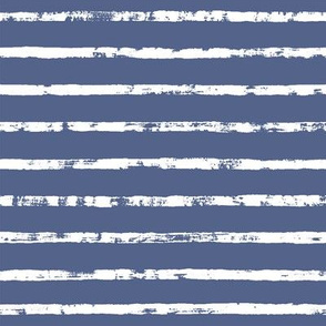 Distressed Dusty Blue and White Stripes