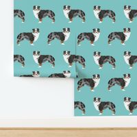 TINY -- australian shepherds dog blue aussie dog cute dogs dog fabric australian shepherds