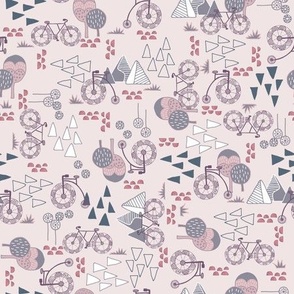 Whimsical Bike Around - Pastel Purple