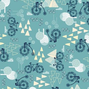 Whimsical Bike Around - Turquoise