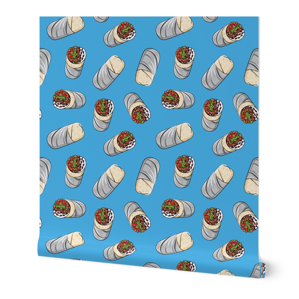 burrito toss on blue - tex-mex food  LAD19
