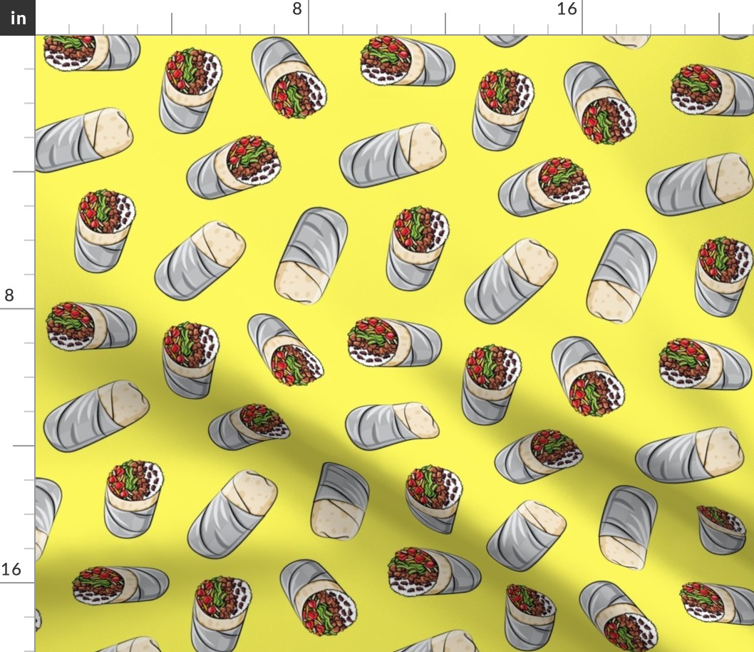 burrito toss on yellow - tex-mex food  LAD19