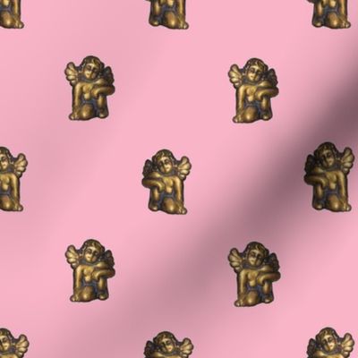 golden_baby_angels_on_pink_background