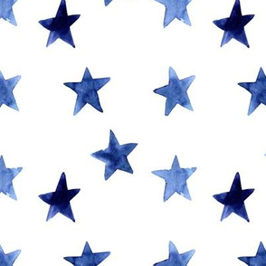 Watercolor Blue Stars