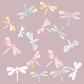 Watercolor Dragonflies // Mauve Pink