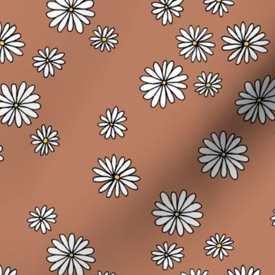 Little daisy garden boho spring daisies in trend colors rust yellow white