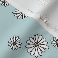 Little daisy garden boho spring daisies in trend colors yellow white blue