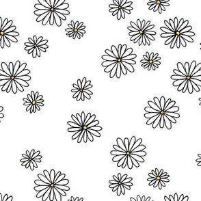 Little daisy garden boho spring daisies in trend colors yellow white 