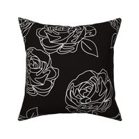 Minimalist roses black and white 18”