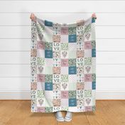 blush watercolor floral cheater quilt