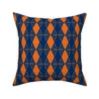 Argyle in Orange and Navy Blue