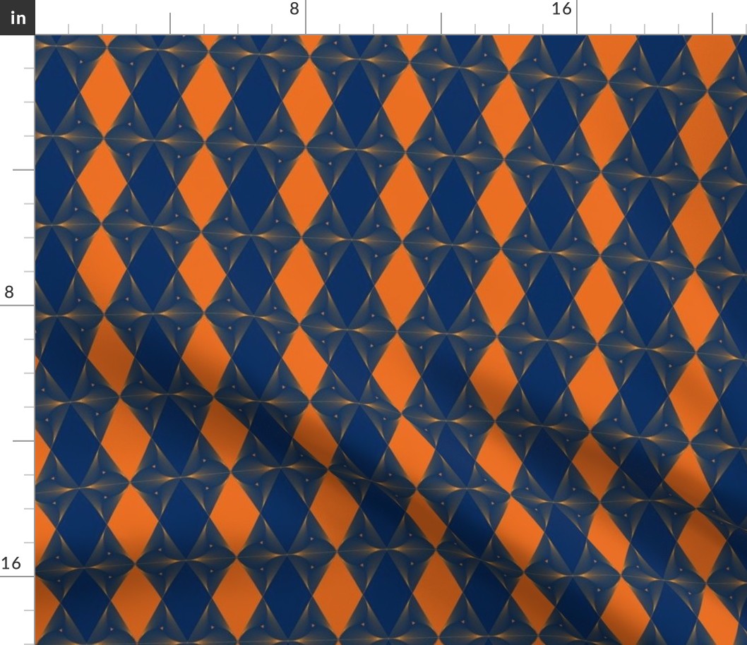 Argyle in Orange and Navy Blue