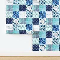 Grandma//Blues - Wholecloth Cheater Quilt