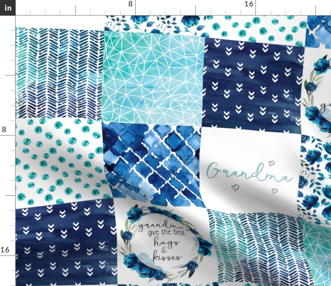 Grandma//Blues - Wholecloth Cheater Quilt