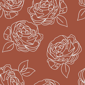 Minimalist roses on terracotta 18”