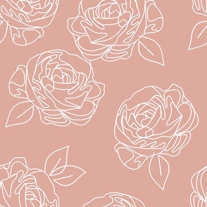 Minimalist roses on baby pink 18”