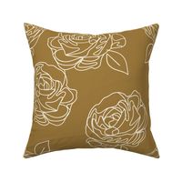 Minimalist roses on butterscotch 18”