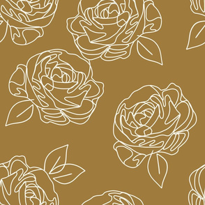 Minimalist roses on butterscotch 18”