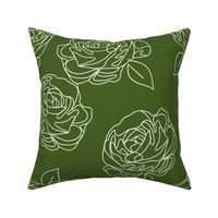 Minimalist roses on Kelly green 18”