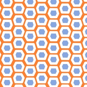 Pillow Hex in Periwinkle/Tangerine