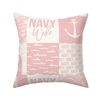 Navy Wife - military wife patchwork - pink  - LAD19