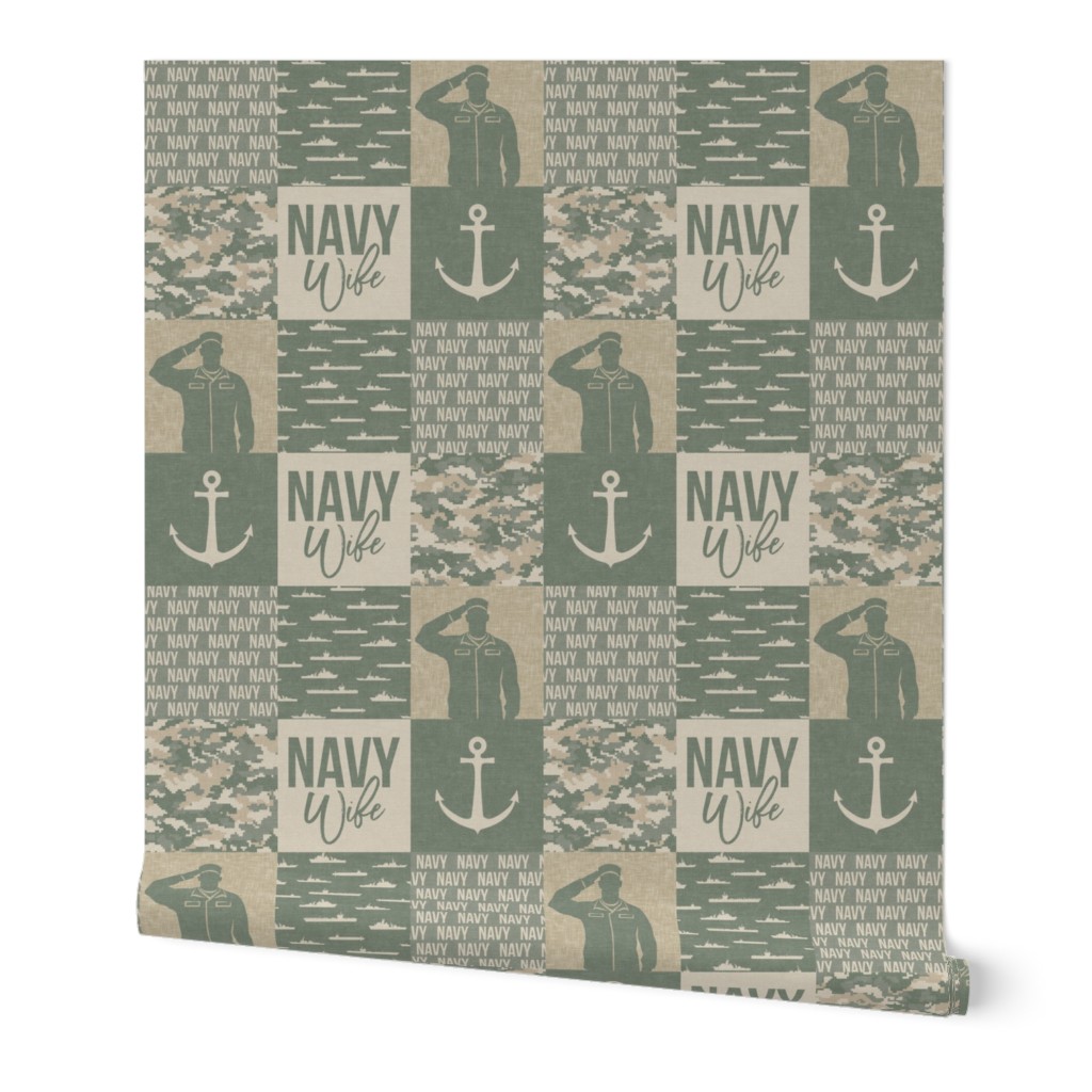Navy Wife - Military Wife Patchwork - OG light  -  LAD19