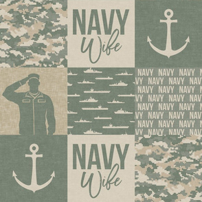 Navy Wife - Military Wife Patchwork - OG light  -  LAD19