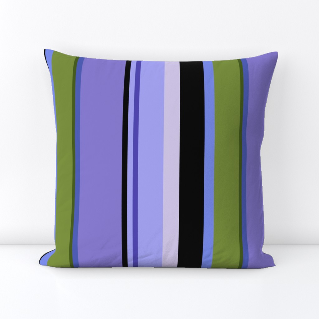 Stripes | Purple Black Periwinkle  Lavender Green • Black