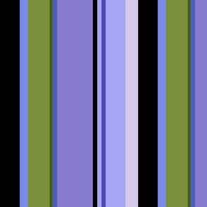 Stripes | Purple Black Periwinkle  Lavender Green • Black