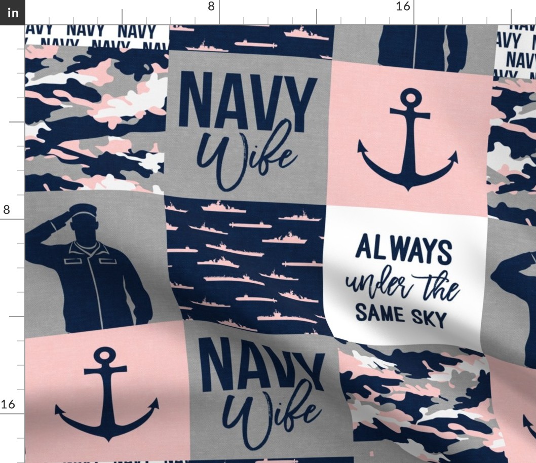 Navy Wife - Always under the same sky - navy and pink  -  LAD19