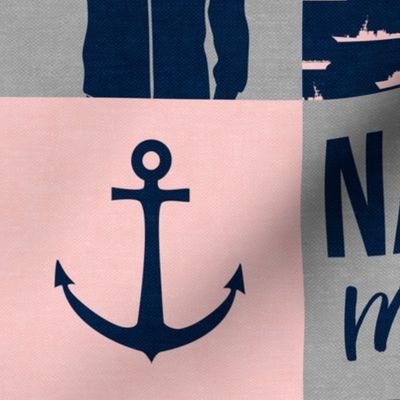 Navy Mom - always under the same sky - pink and navy - LAD19