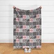 Navy Wife - Military Wife Patchwork - pink and grey  (90) -  LAD19