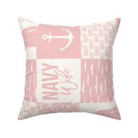 Navy Wife - military wife patchwork - pink (90) - LAD19