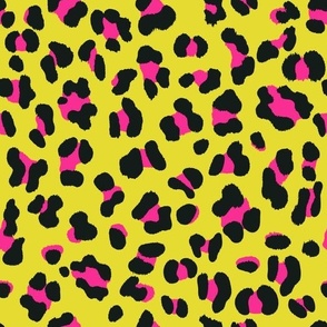 80s Yellow  & Pink Retro Leopard 