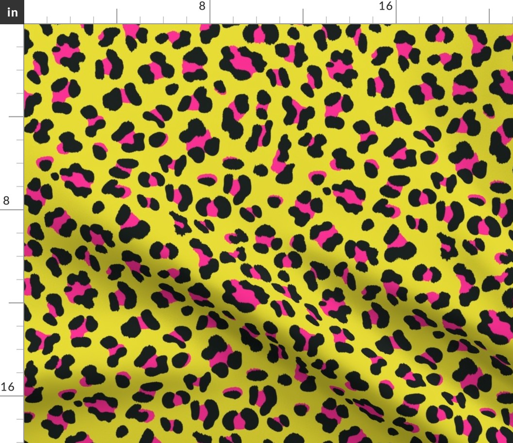 80s Yellow  & Pink Retro Leopard 