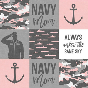 Navy Mom - always under the same sky - pink and grey - LAD19
