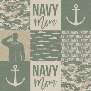 Navy Mom - military wholecloth - OG light - LAD19