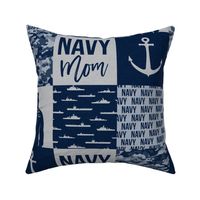 Navy Mom - military patchwork - navy - LAD19