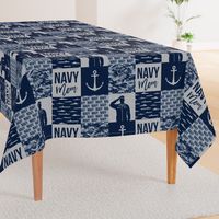Navy Mom - military patchwork - navy - LAD19