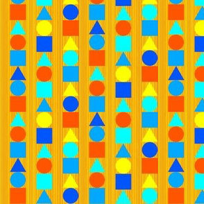 Orange and Blue Circle Square Triangle