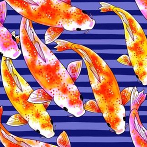 koi fish stripe in purple