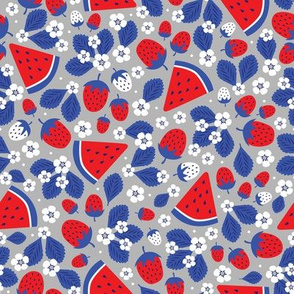Summer Strawberries and Melons (Red, White and Blue)