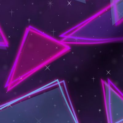 Neon triangles-Pink and blue